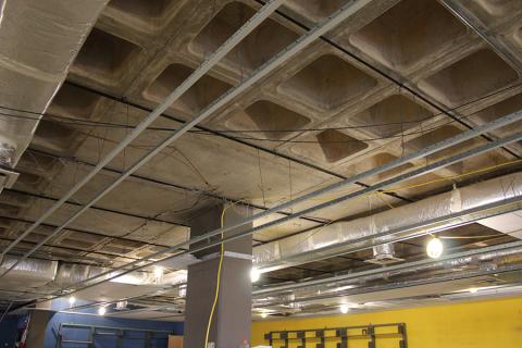 Exposed ceiling in the old Special Collections Research Center on April 29, 2014.