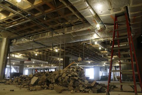 Demolition in the old Special Collections Research Center on June 5, 2014.