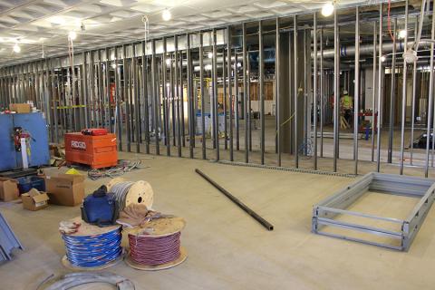 New construction in the Booth Family Center for Special Collections on August 14, 2014.