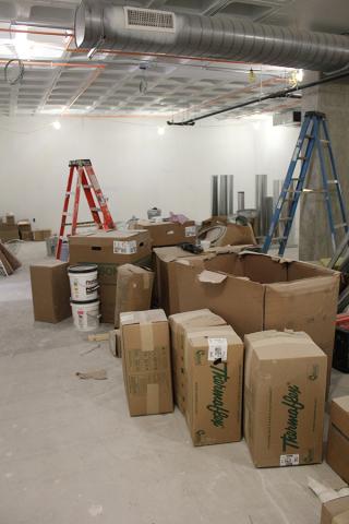 Construction in the stacks area on November 7, 2014.