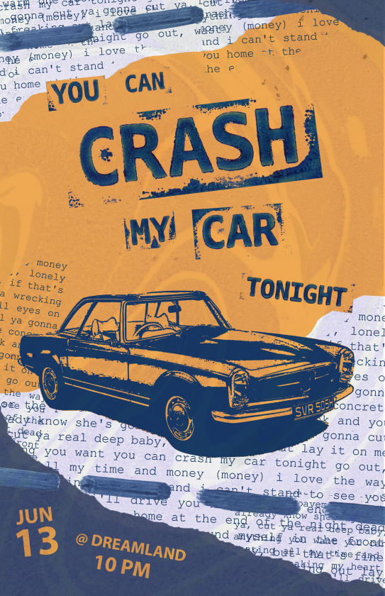 You can crash my car poster