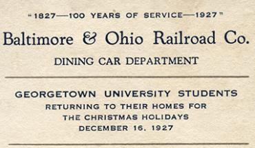 B&O Railroad dinner menu, December 16,1927