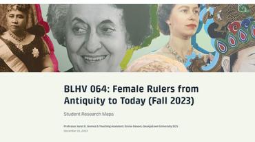 screenshot of homepage of Female Rulers Story Map project