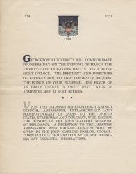 Printed invitation for Founders Day, 1931