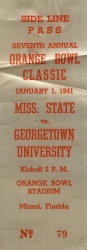 Orange Bowl sideline pass, 1941