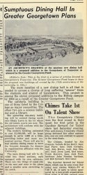 Newspaper clipping-dining hall plan 1954