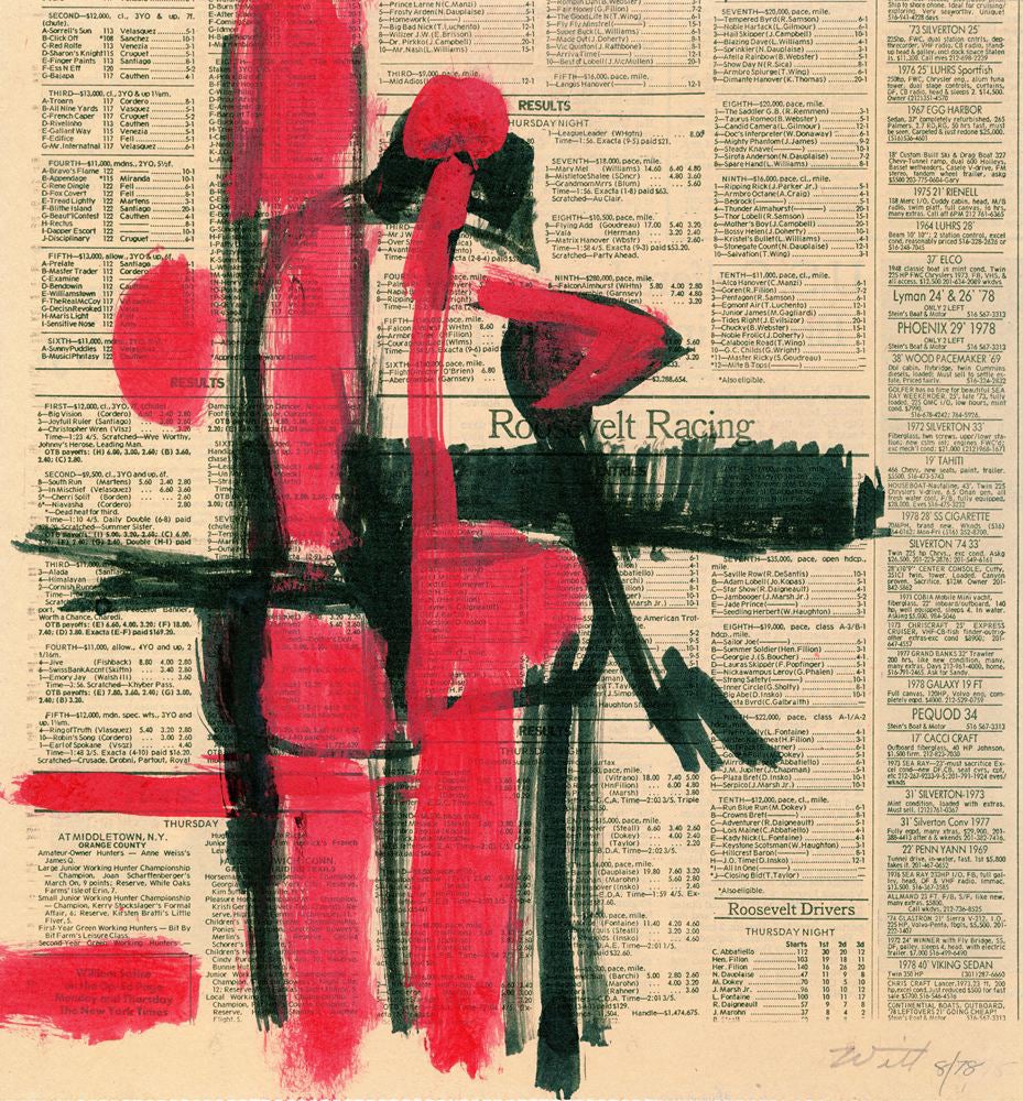 Abstract Painting on newspaper