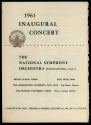 Concert program, Inaugural Concert, the National Symphony Orchestra