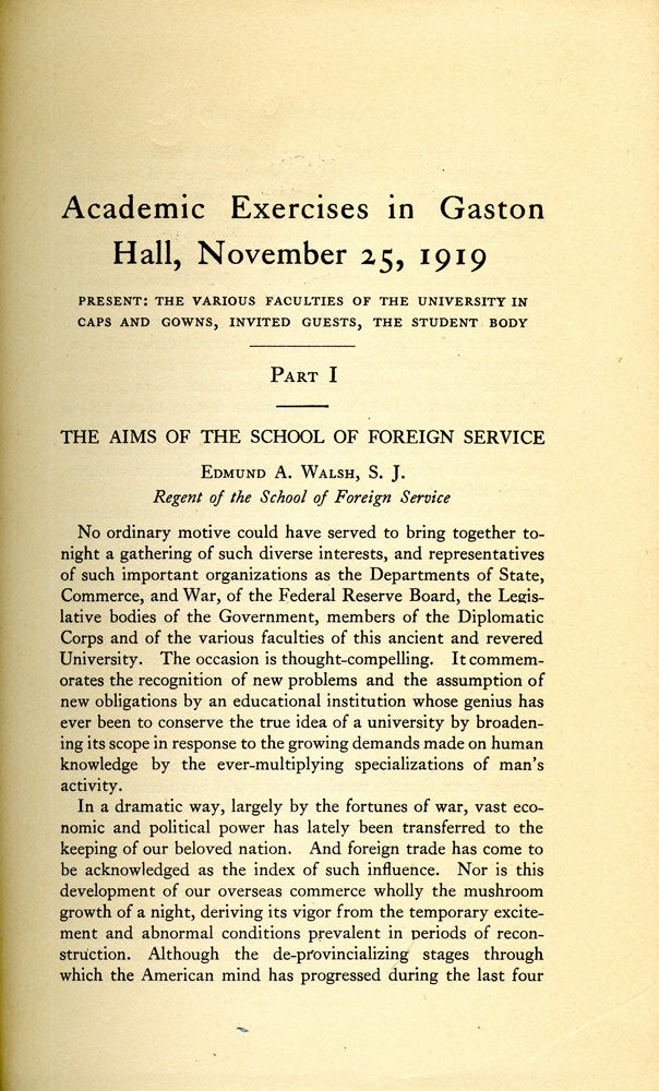 The House That Walsh Built: A Century of Georgetown's School of Foreign ...