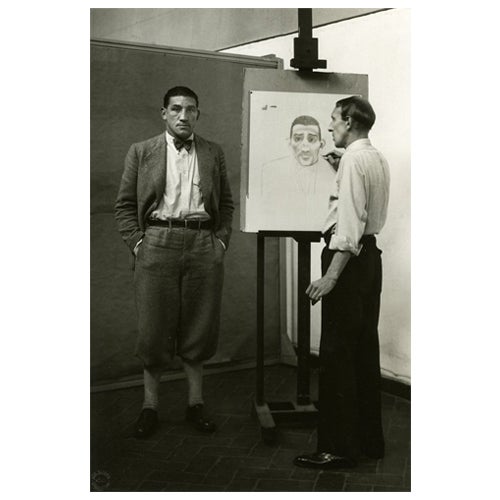 Artist painting another man